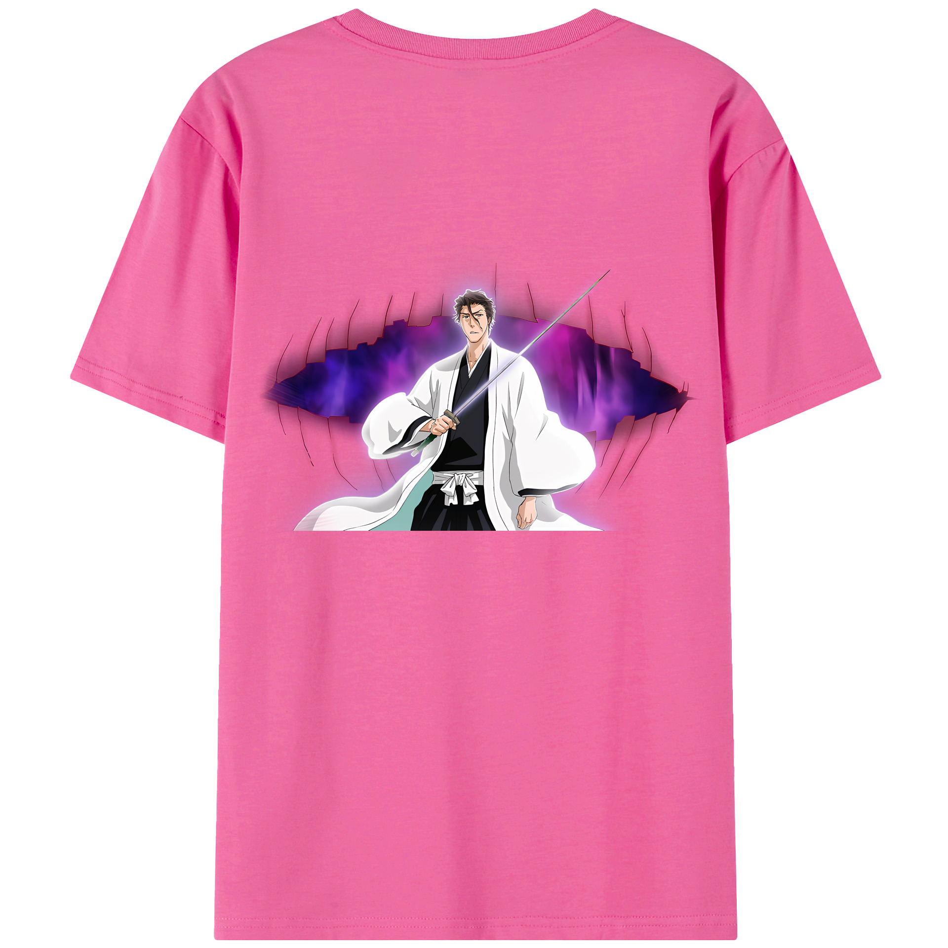 （画像用） ブリーチ 藍染 惣右介（あいぜん そうすけ） BLEACH Aizen Sousuke レディース半袖Tシャツ(バックプリント)